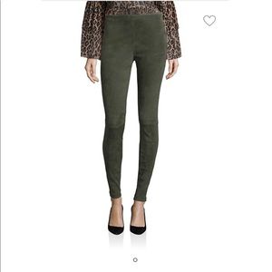 100% leather pants Saks Fifth Avenue XS OLIVE